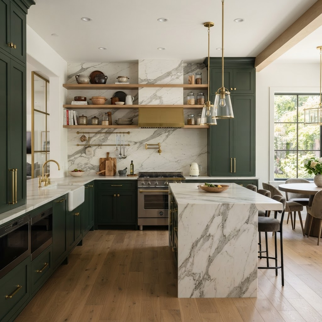 Contemporary Green Kitchen