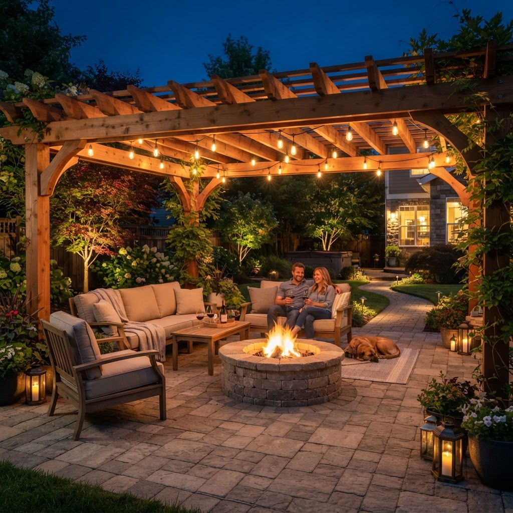 Backyard Fire Pit Patio